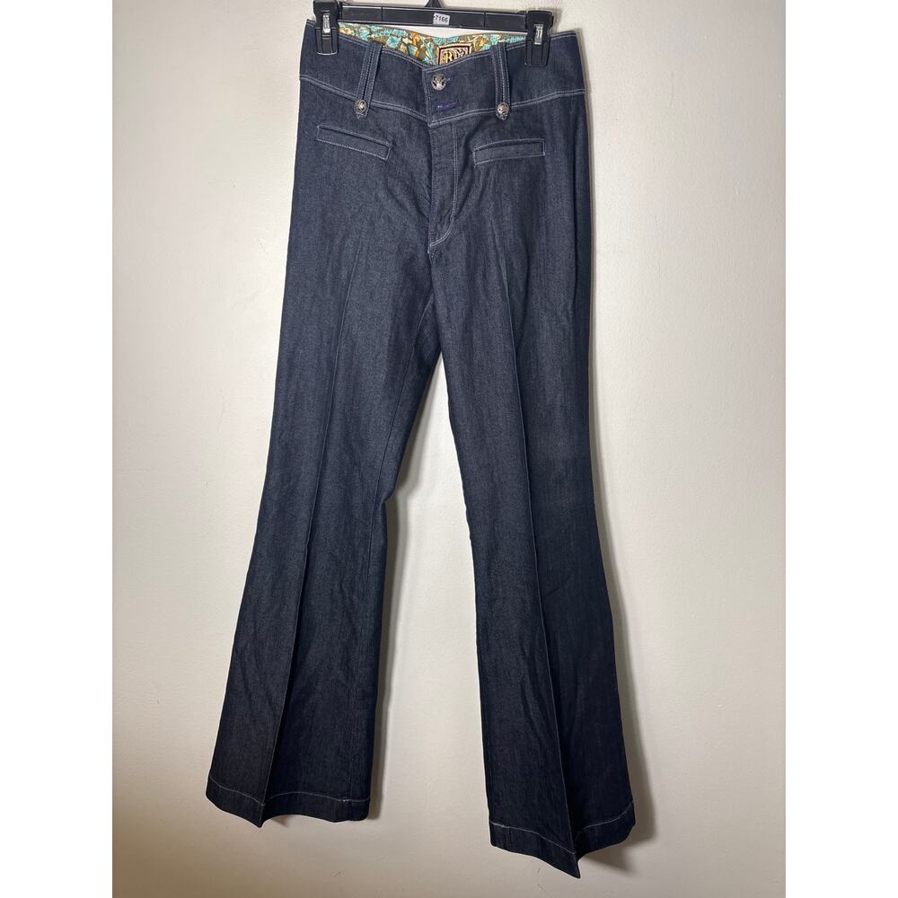 Rich and Skinny Dark Wash Flare Leg Blue Jean Sz 28